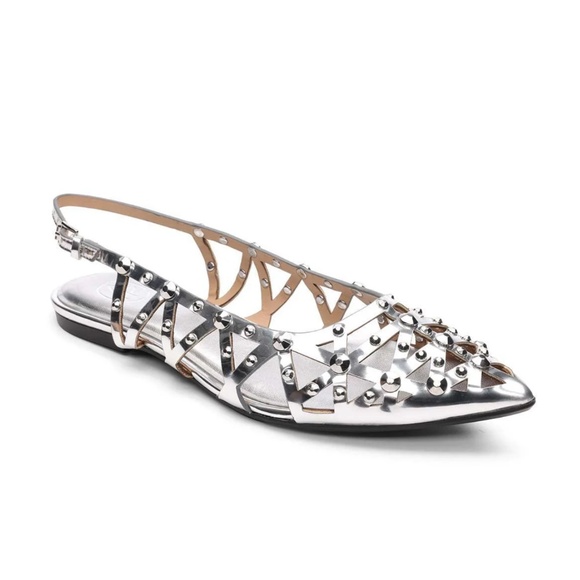 NWT Ash BAZAAR STUDDED SLINGBACK BALLET FLAT sz 9 Retail $225 - Picture 1 of 10